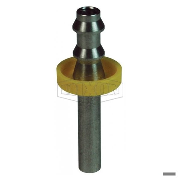 Hose Barb Fitting with Yellow Plastic Cap, 3/8 in Nominal, Rigid Tube x Push-On Hose Barb End Style,